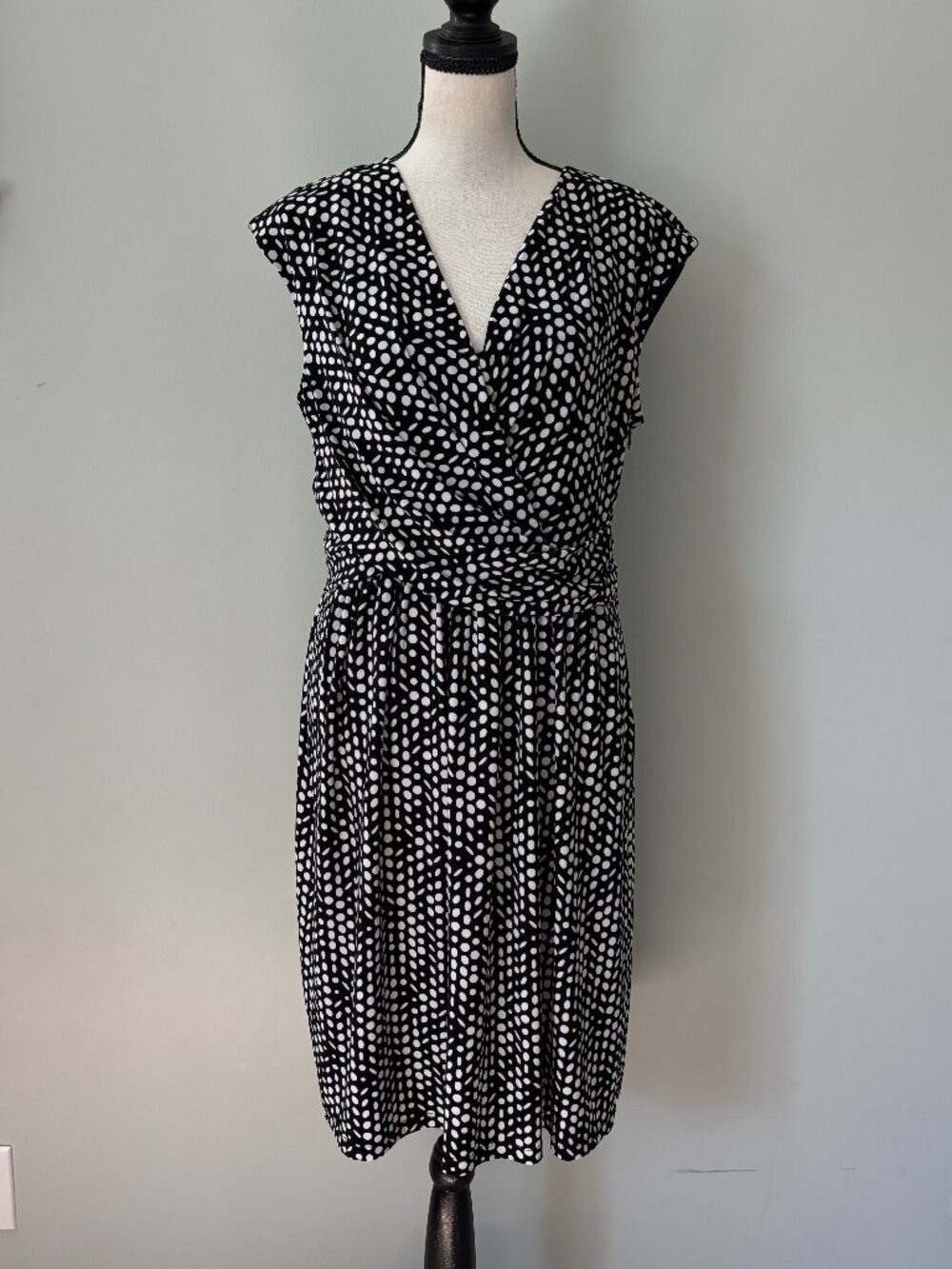 Tommy Hilfiger Polka Dot Faux-Wrap Dress Size 10 Like New